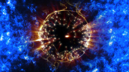 Obraz premium energy sector.Futuristic magical plasma circle glows in space. 