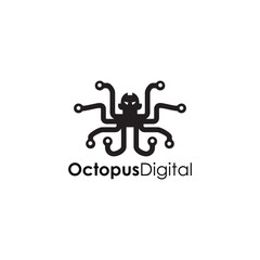 Octopus Digital Logo Vector Modern