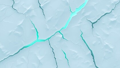 Obraz premium Fractured ice with glowing green accents for tablet wallpaper