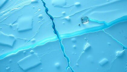 Obraz premium Shattered ice surface glowing green for mobile customization