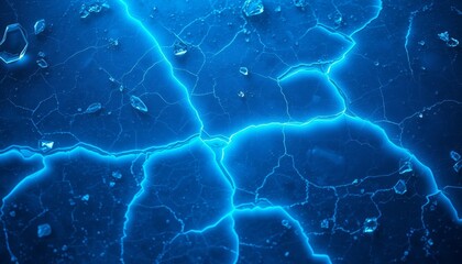 Sharp Ice with Glowing Green Fractures for Desktop Screens