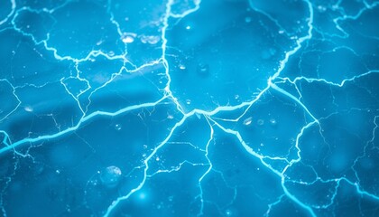 Obraz premium Frozen Ice with Sharp Glowing Cracks for Desktop Art Projects