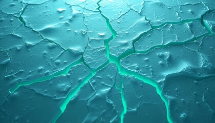 Obraz premium Frozen sharp ice with glowing fissures for desktop customization