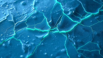 Obraz premium Glowing cracks in frozen ice for tablet customization