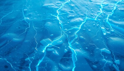 Obraz premium Electric Blue Glowing Cracks on Icy Surface for Smartphone Backgrounds
