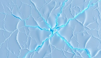 Obraz premium Broken ice illuminated with soft green hues for tablet wallpapers