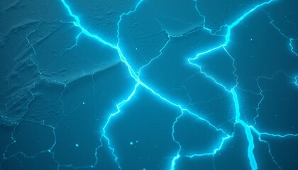 Obraz premium Fractured Ice Surface with Glowing Lines