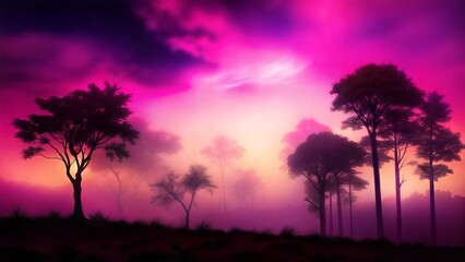 Fototapeta premium Distant Cityscape with Blurred Silhouettes