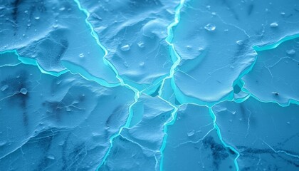 Obraz premium Thick Icy Layer with Jagged Cracks, Cold and Surreal Design