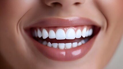 Fototapeta premium Radiant Woman s Smile Emanates Confidence After Professional Teeth Whitening