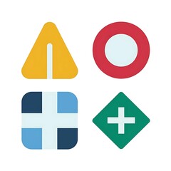 A set of icon of various pills theres a yellow red green and others color icon with white background.