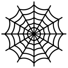 Fototapeta premium Spider Web Silhouette Vector Background with Black Interwoven Threads, Symmetrical Cobweb Pattern for Halloween