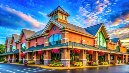 Scenic View of Wegmans Grocery Store in King of Prussia, Pennsylvania with Vibrant Exterior Design