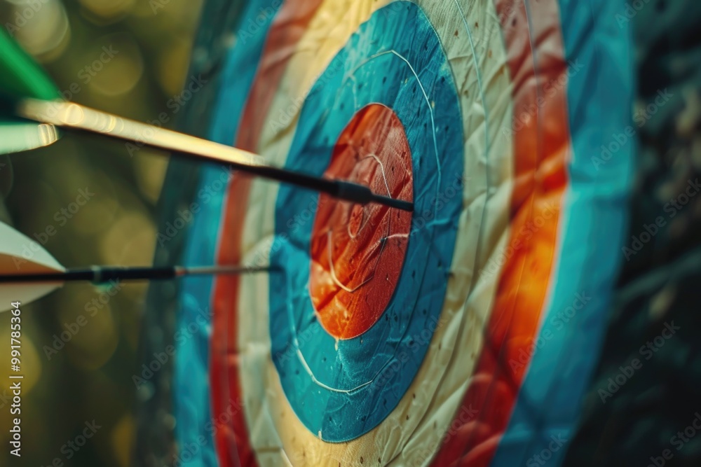 Poster Close-up of a target with an arrow pointing at it