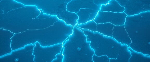 Fractured Icy Surface with Chilly Blue Features, Abstract Aesthetic