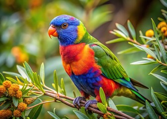 Naklejka premium Vibrant Australian Birds in Their Natural Habitat Showcasing Unique Colors and Beautiful Features
