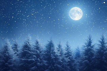 Fototapeta premium night landscape with moon