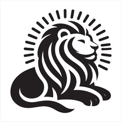 Lion silhouette flat art