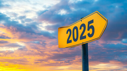 A yellow road sign with the numbers 