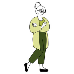 Older Businesswoman. Flat Vector Illustration
