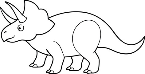 Dinosaur World Triceratops Vector Drawing for Kids Coloring Joy
