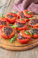 Ground beef stuffed peppers