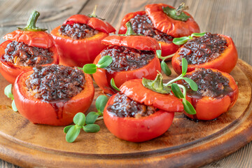 Ground beef stuffed peppers