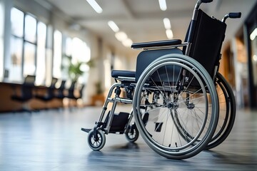 A person using a motorized wheelchair in a business meeting, modern office, inclusive environment, professional atmosphere