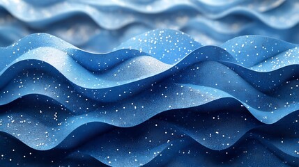 Obraz premium Abstract blue wavy background with a light sparkle.