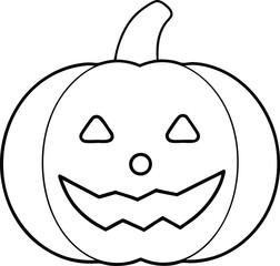 Funny Face Jack O Lantern Vector Illustration for Kids Halloween Fun
