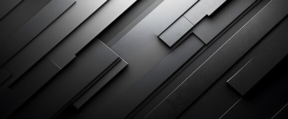 Fototapeta premium Abstract geometric background of gray and black stripes.