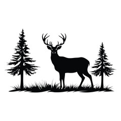 Obraz premium Christmas Reindeer Silhouette