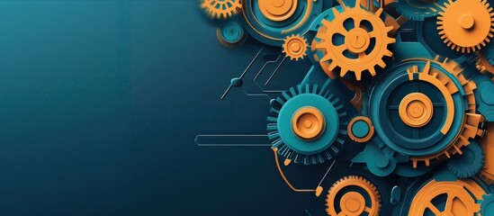 Abstract maintenance with gear wheels background