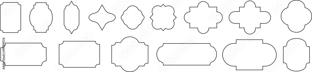 Poster Vector geometric frames. Decoration in minimal style. Frames for the holiday or congratulations on transparent background. Vector EPS 10