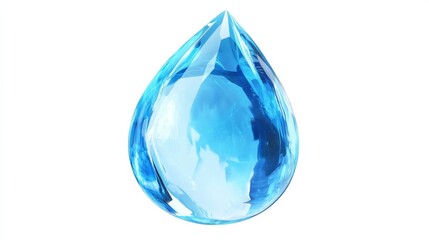 Obraz premium 3D Render of a Single Water Drop, 3D, water drop, blue water