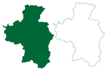 Pratapgarh district (Rajasthan State, Republic of India) map vector illustration, scribble sketch Pratapgarh map