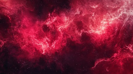 Cosmic Dance A Digital Illustration of Red Nebula with Twirling Smoke and Stars, nebula, space, galaxy