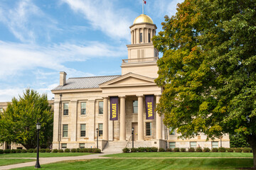 The old Capitol Building and museum in Iowa City, Iowa, USA.