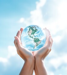 Protecting Our Planet: Hands Holding a Globe