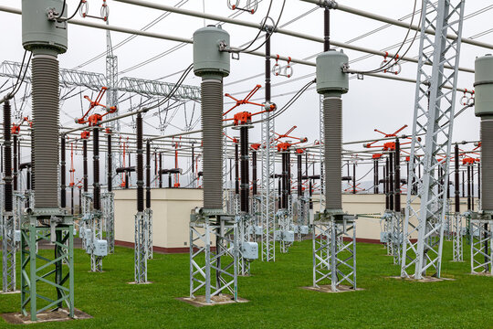 Part of high-voltage substation with switches and disconnectors