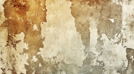 Obraz premium Weathered Wall Texture, Brown, Beige, White, Vintage, Cracked Wall, Concrete