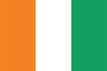 National flag of Ivory Coast. Ivory Coast flag. Vector Illustration.