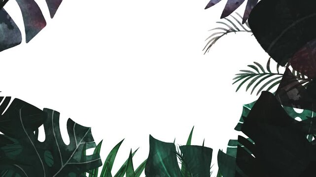 tropical design Beautiful plants loop animation background in 4k