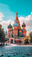 Fototapeta premium Red Square view featuring iconic Saint Basil's Cathedral picture