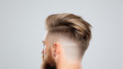 Fototapeta premium Stylish Men's Haircut with Fade and Volume