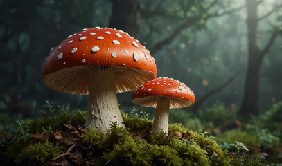 Fototapeta premium Mushrooms with new style 
