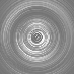 Black and white radial motion effect. Abstract rounded background. Grayscale curves and sphere.