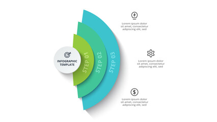 Creative concept for infographic with 3 steps, options, parts or processes. Business data visualization.
