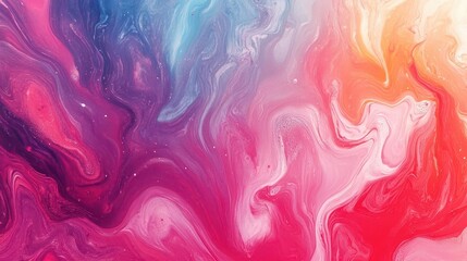 Fototapeta premium abstract fluid art background with swirling organic shapes in vibrant complementary colors marbled effect with glossy finish evoking movement and energy