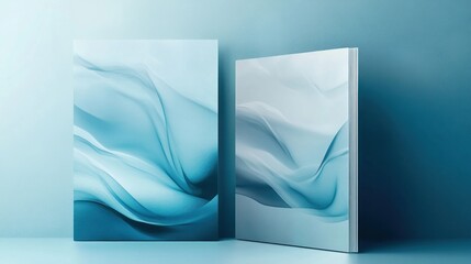 Abstract Blue Canvas Paintings
